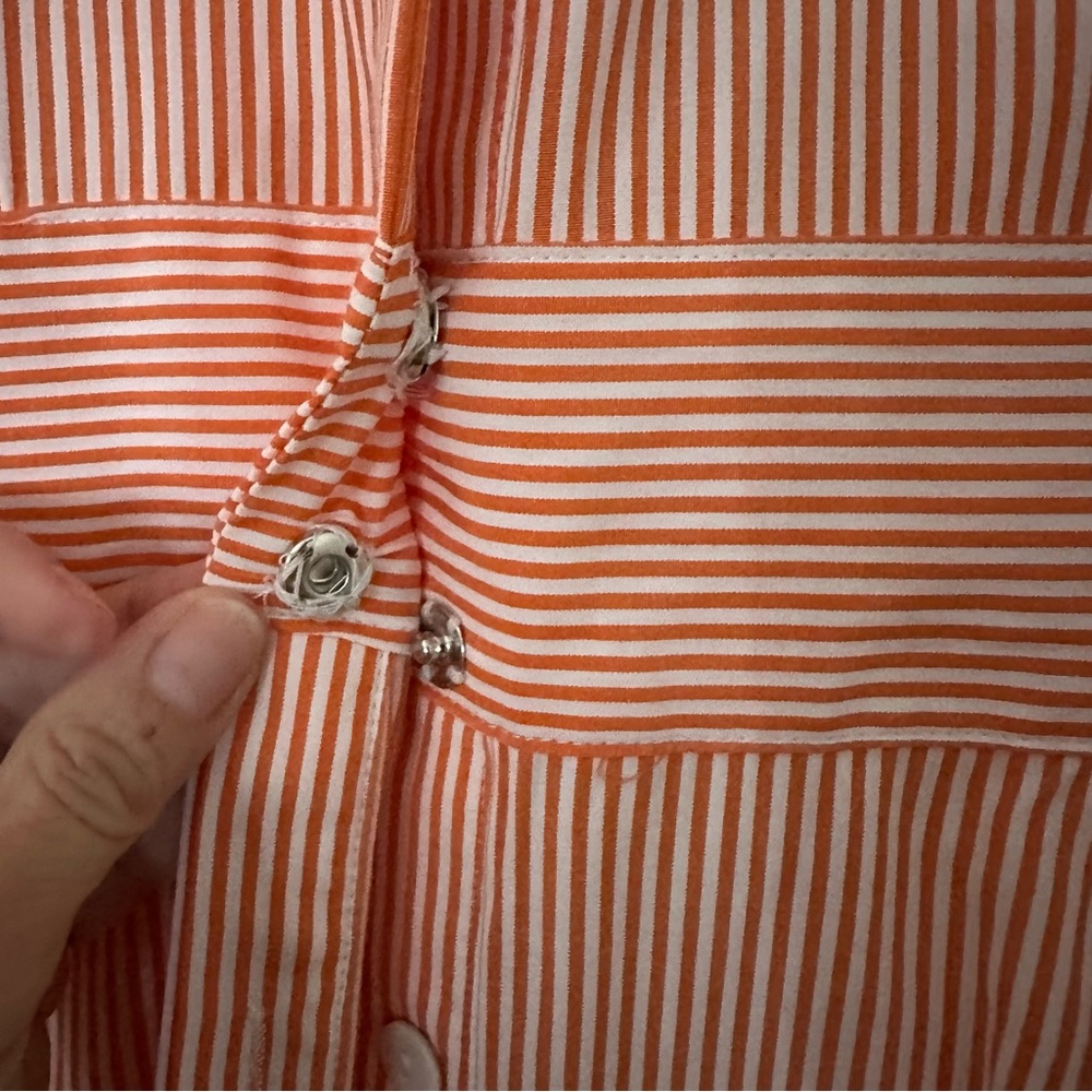 Gretchen Scott Wash & Wear Breezy Blouson Shirt Dress with Tie Waist Stripe XL - Picture 4 of 11